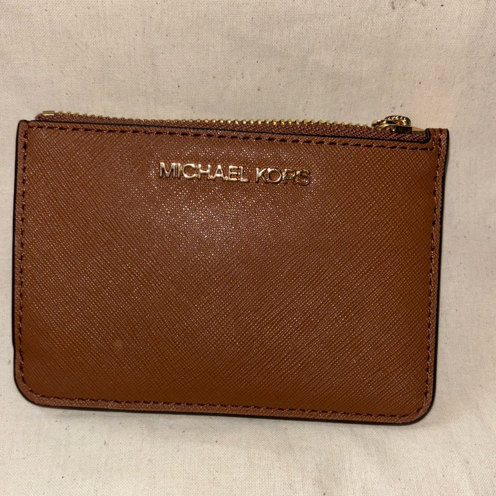 MICHAEL KORS JET SET TRAVEL COINPOUCH ID HOLDER LEATHER WALLET